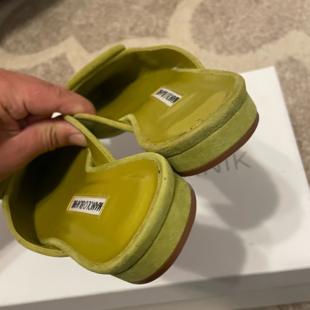 Manolo Blahnik Maysaleflat Suede Mules size 37 - Picture 6 of 6